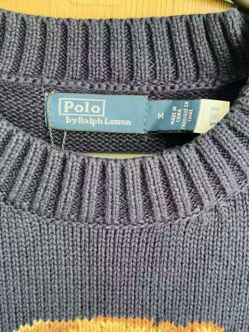 Ralph Lauren Navy Polo Bear Knit Sweater - Picture 4 of 8